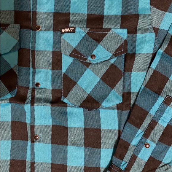 NWT Mint Speed Shop Flannel - Picture 3 of 3